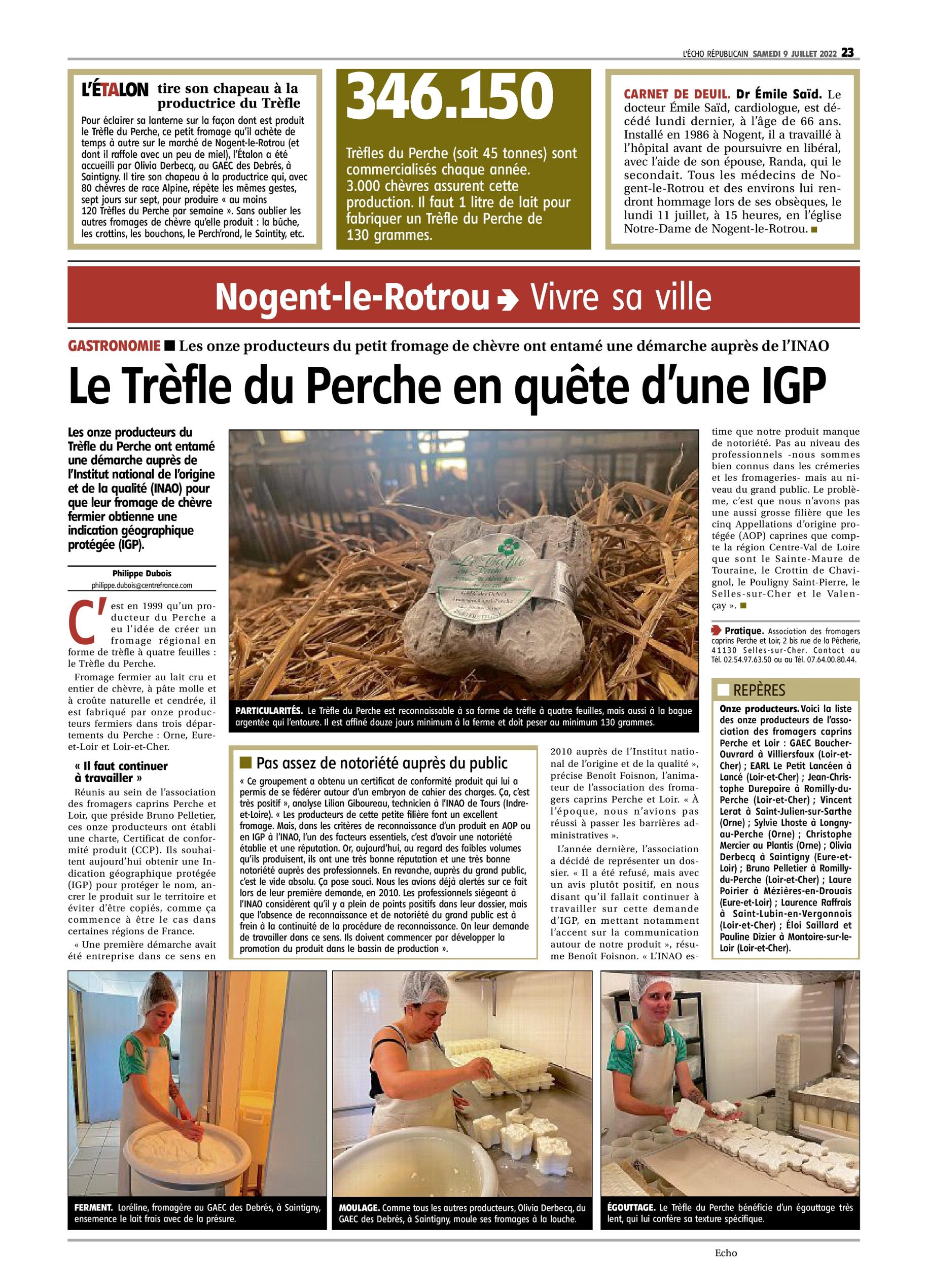 Le Perche Journal Le Trèfle du Perche à la poursuite de son IGP